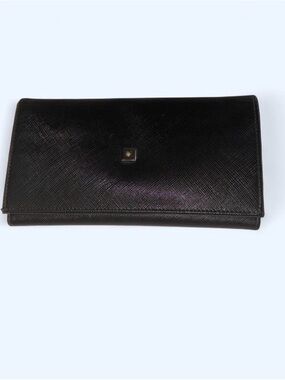 Salvatore Ferragamo Black Textured Leather Fold Wallet